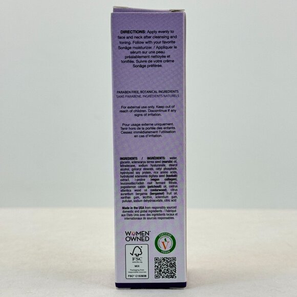 Sonäge Collagen Boosting Serum Promotes Skin Smoothness Elasticity Vegan 1 Oz - Picture 5 of 8